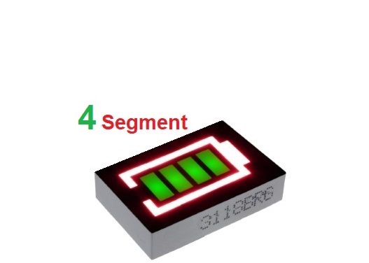بارگراف نشانگر میزان باتری قرمز led  7pin ,4bit red led 7pin Battery Level Indicator Bar Graph 5-Seg