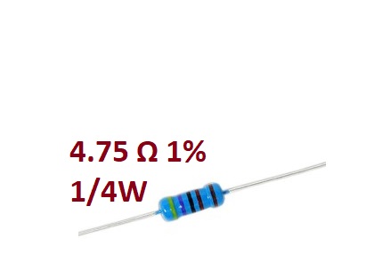 ‫, مقاومت4.75اهم , 4.750ohm, 1/4w,4.75ohm1/4w ,250mw,250 mw